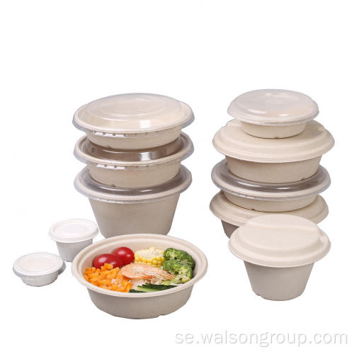 Engångssockerrör Bagasse Pulp Round Sallad Bowl